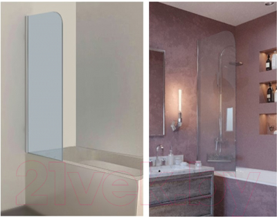 Стеклянная шторка для ванны Стеклоконтакт 8F-1500х700