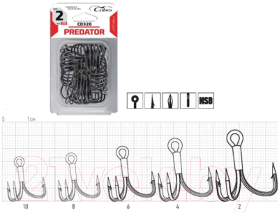 Крючок рыболовный COBRA 004 / CT320-004 (25шт)