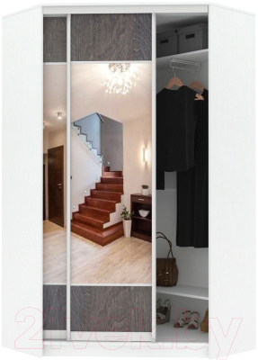 Шкаф Кортекс-мебель Сенатор ШК30 Геометрия ДСП с зеркалом - фото