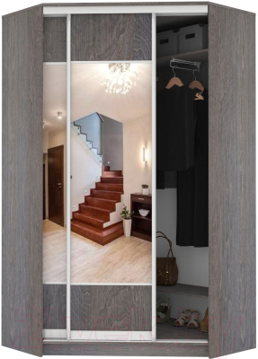 Шкаф Кортекс-мебель Сенатор ШК30 Геометрия ДСП с зеркалом - фото