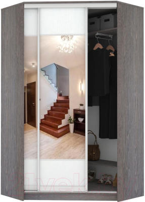 Шкаф Кортекс-мебель Сенатор ШК30 Геометрия ДСП с зеркалом - фото