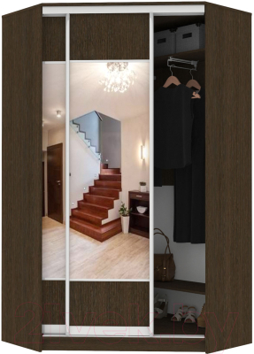 Шкаф Кортекс-мебель Сенатор ШК30 Геометрия ДСП с зеркалом - фото