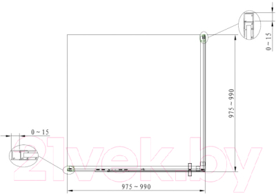 Душевой уголок Aquanet Ideal 100x100 / AE-AXC10MZ-S-С (прозрачное стекло/хром)