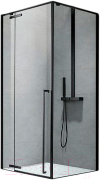 Душевой уголок Aquanet Ideal 140x90 / AE-AXC94MB-S-B (прозрачное стекло/черный матовый) - фото