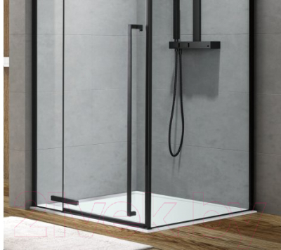 Душевой уголок Aquanet Ideal 140x90 / AE-AXC94MB-S-B (прозрачное стекло/черный матовый)