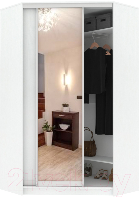 Шкаф Кортекс-мебель Сенатор ШК30 Классика ДСП с зеркалом - фото