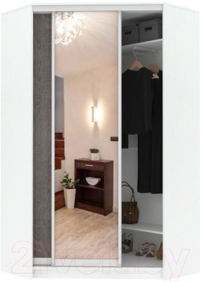 Шкаф Кортекс-мебель Сенатор ШК30 Классика ДСП с зеркалом - фото