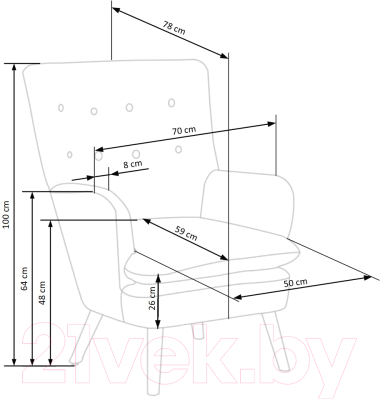 Кресло мягкое Halmar Ravel