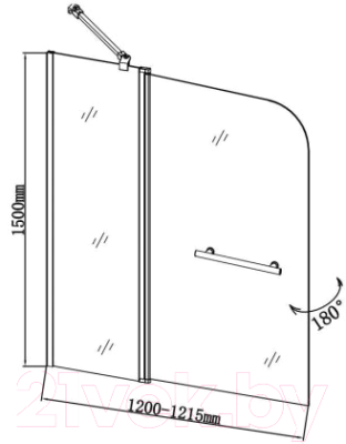 Стеклянная шторка для ванны Aquanet SG-1200 150x120 / 209412