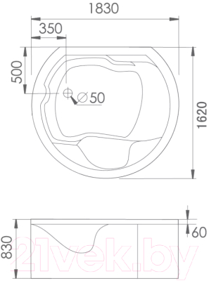 Ванна акриловая Gemy G9063 K