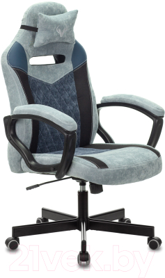 Кресло геймерское Бюрократ Zombie Viking 6 Knight (кожзам голубой) - фото