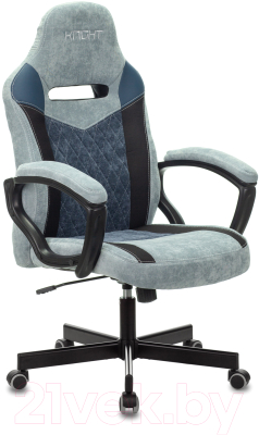Кресло геймерское Бюрократ Zombie Viking 6 Knight (кожзам голубой)