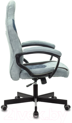 Кресло геймерское Бюрократ Zombie Viking 6 Knight (кожзам голубой)