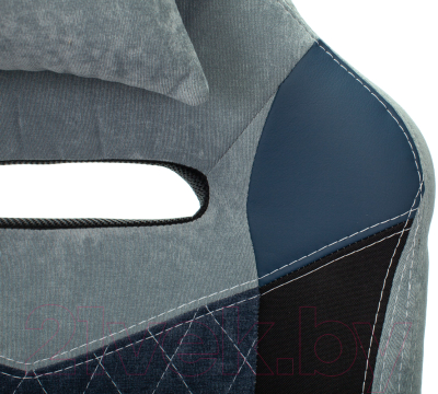 Кресло геймерское Бюрократ Zombie Viking 6 Knight (кожзам голубой)