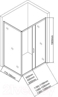 Душевая стенка Aquanet SP-0800A 80x190 / 209409