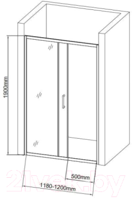 Душевая дверь Aquanet SD-1200A 120x190 / 209406