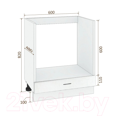 Шкаф под духовку Кортекс-мебель Корнелия Экстра НШ60д