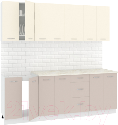 Готовая кухня Кортекс-мебель Корнелия Лира 2.2м - фото
