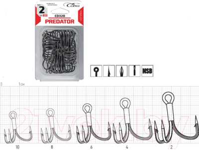 Набор крючков рыболовных COBRA 006 / CT320-006