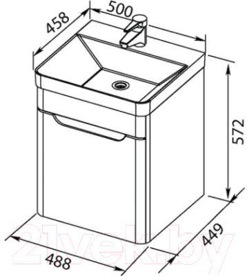 Тумба под умывальник Aquanet София 50 / 201745