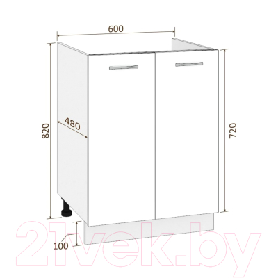 Шкаф под мойку Кортекс-мебель Корнелия Лира НШ60м