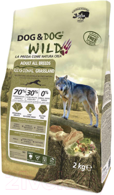 Сухой корм для собак Gheda Petfood Dog&Dog Wild Regional Grassland со свининой, ягненком и буйволом - фото