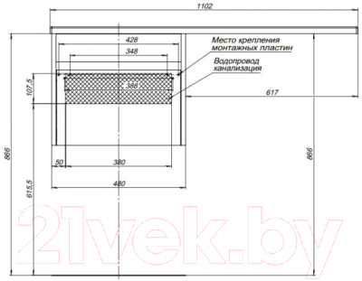 Тумба под умывальник Aquanet Токио 48 / 236915