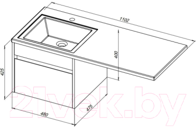 Тумба под умывальник Aquanet Токио 48 / 236915