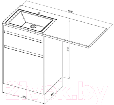 Тумба под умывальник Aquanet Токио 58 / 239290