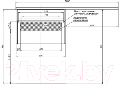 Тумба под умывальник Aquanet Токио 58 / 236916