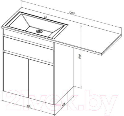 Тумба под умывальник Aquanet Токио 68 / 237746