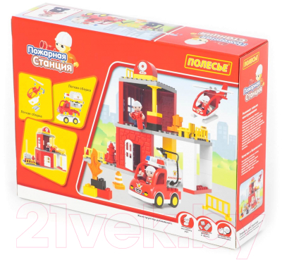 Конструктор Полесье Макси. Пожарная станция / 77516 - фото