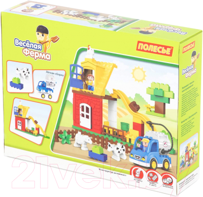 Конструктор Полесье Макси. Веселая ферма / 77578 - фото