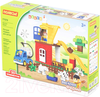 Конструктор Полесье Макси. Веселая ферма / 77578