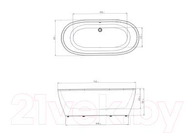 Ванна акриловая 1Марка Aima Tondo 174x80