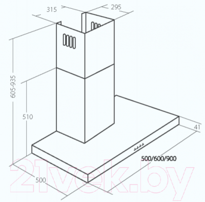 Вытяжка Т-образная Akpo Feniks Slim Eco 60 WK-4