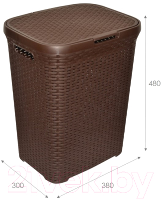 Корзина для белья Violet Ротанг / 184001 (40л, коричневый)
