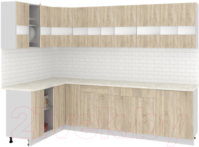 Готовая кухня Кортекс-мебель Корнелия Экстра 1.5x2.8м - фото