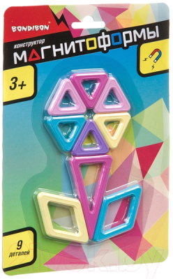 Конструктор магнитный Bondibon Магнитоформы / ВВ4404 (9дет.) - фото