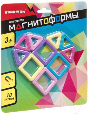 Конструктор магнитный Bondibon Магнитоформы / ВВ4406 (10дет.) - фото