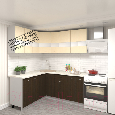 Готовая кухня Кортекс-мебель Корнелия Экстра 1.5x1.8м