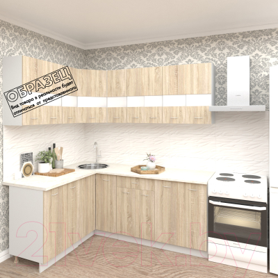 Готовая кухня Кортекс-мебель Корнелия Экстра 1.5x2.1м