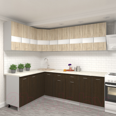 Готовая кухня Кортекс-мебель Корнелия Экстра 1.5x2.3м