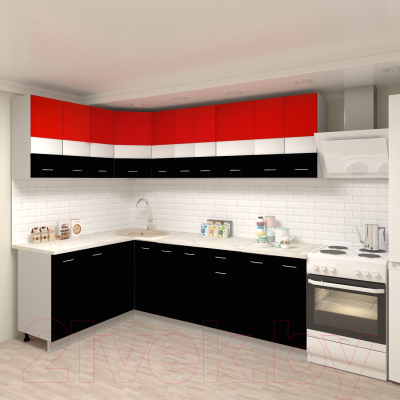 Готовая кухня Кортекс-мебель Корнелия Экстра 1.5x2.4м