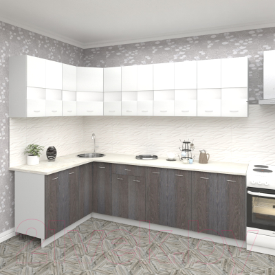 Готовая кухня Кортекс-мебель Корнелия Экстра 1.5x2.6м