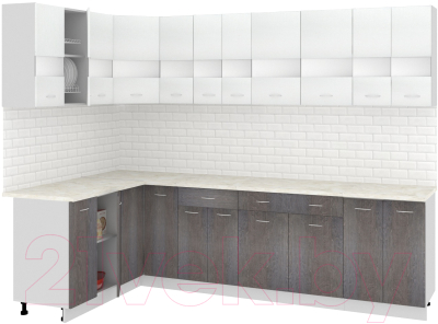 Готовая кухня Кортекс-мебель Корнелия Экстра 1.5x2.8м - фото