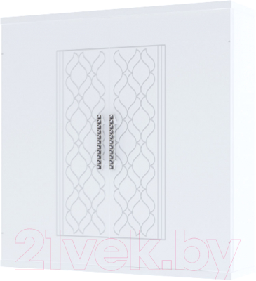 Шкаф навесной Rinner Тиффани М08 (белый текстурный) - фото