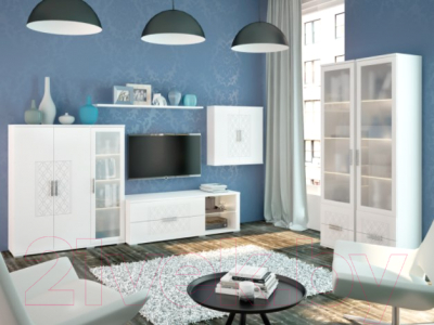 Шкаф навесной Rinner Тиффани М08 (белый текстурный)