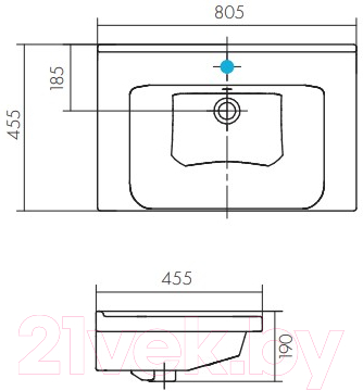 Тумба с умывальником Акватон Капри 80 (1A2302K1KPDB0)