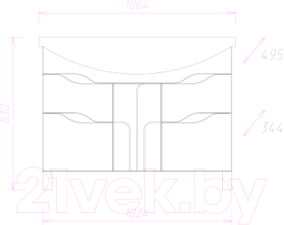 Тумба с умывальником Onika Веронэлла 105.16 110508 + Стиль-105